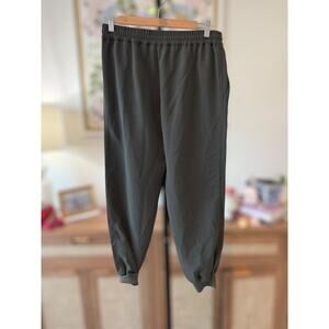 Wilfred Aritzia Womens Joggers Elastic Waist Drawcord Tapered Dark Green Medium